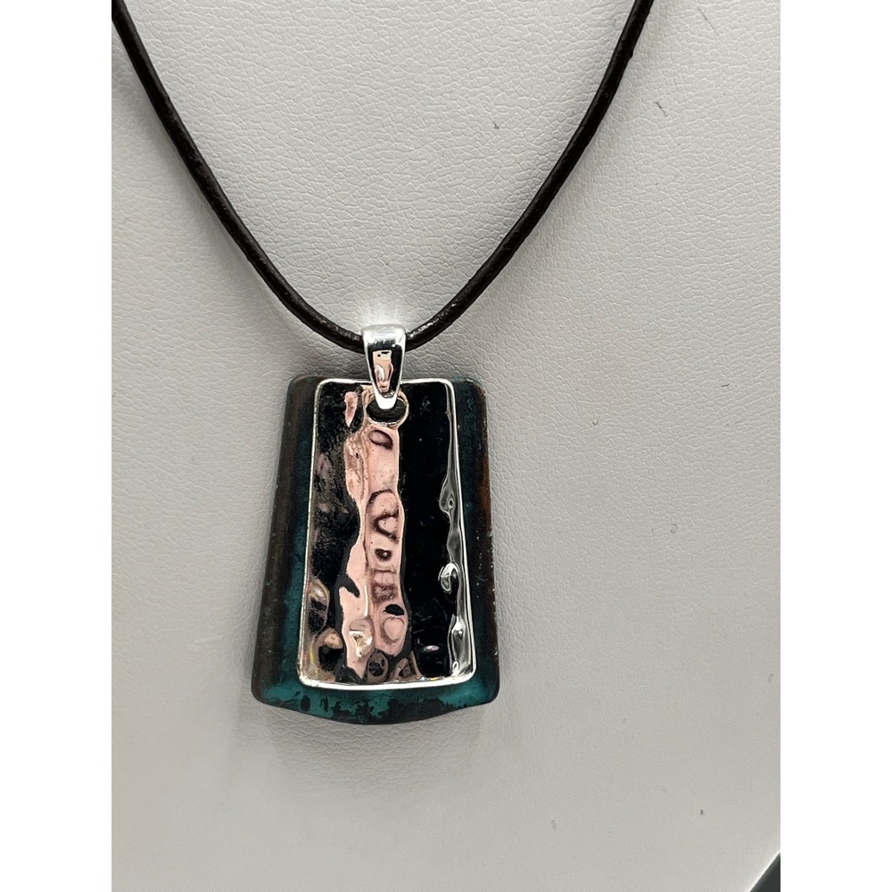 Robert Lee Morris Silver & leather charm chain Two Tone Necklace - Picture 2 of 11